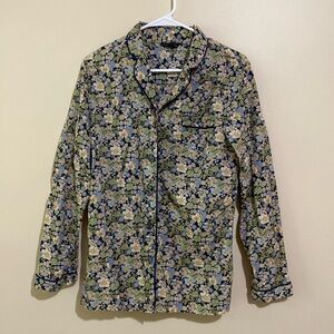 Brooks Brothers Floral button Down sleepwear top/pajama top Size M